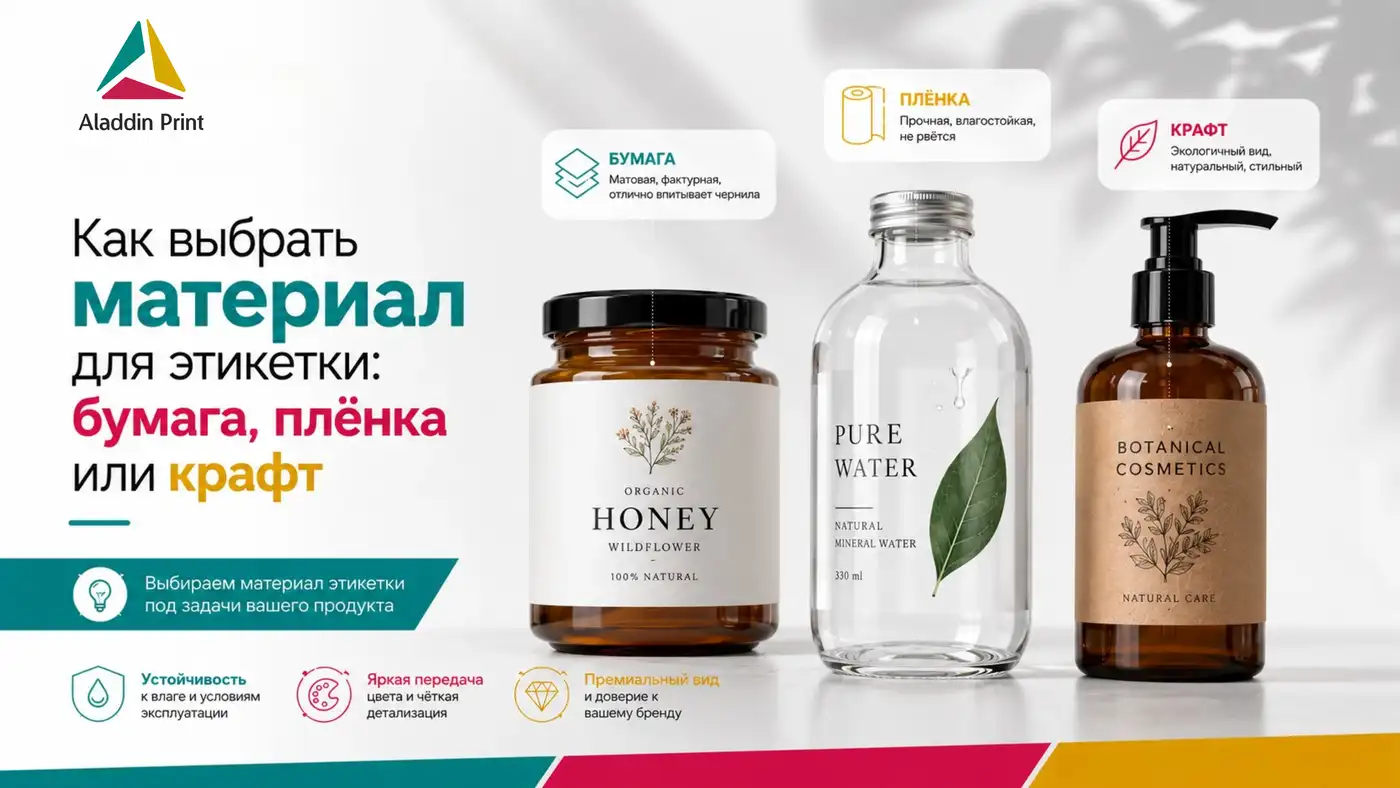 Как выбрать материал для этикетки: бумага, плёнка или крафт